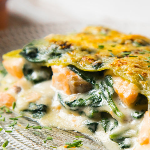 Spinach and salmon lasagna