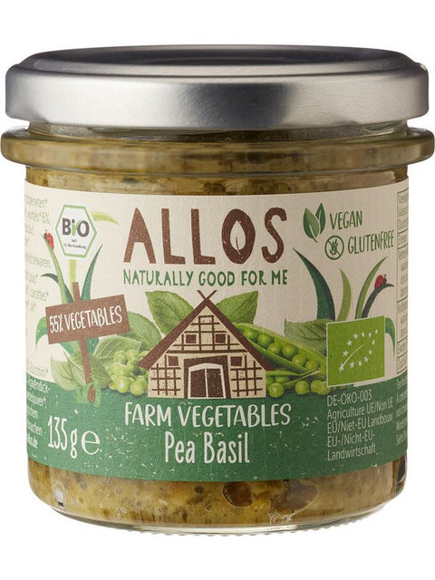ALLOS Farm Vég. petit pois basilic 135g