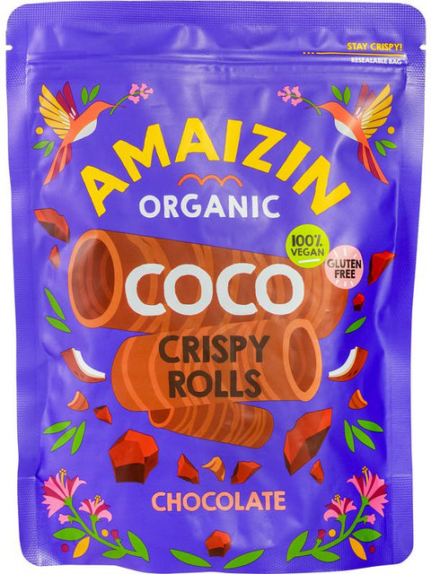 AMAIZIN Coco crispy rolls choco 140g