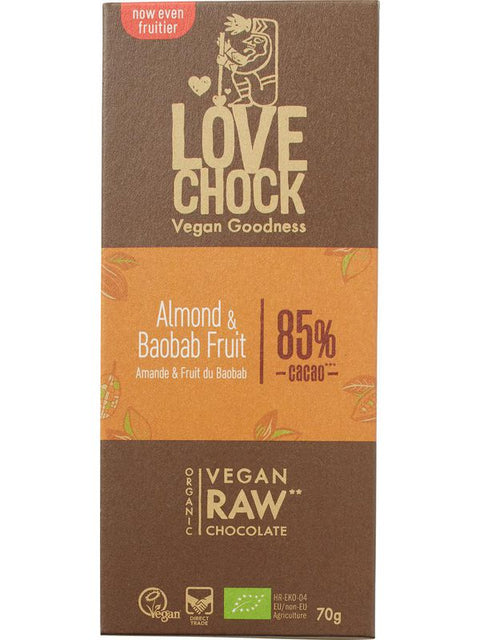 LOVECHOCK Amandes & baobab 85% 70g
