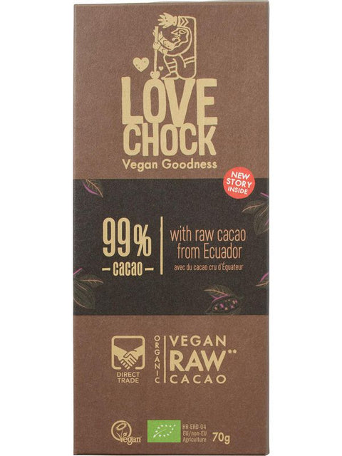 LOVECHOCK Tablette de chocolat 99% 70g
