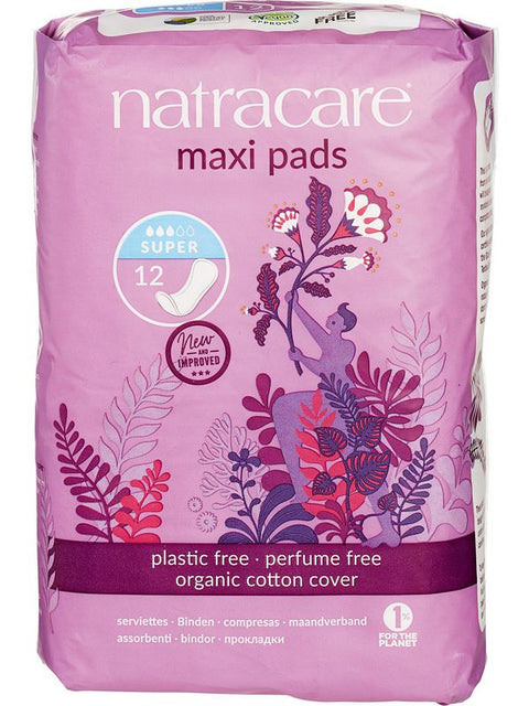 NATRACARE Serviettes maxi super 12pcs