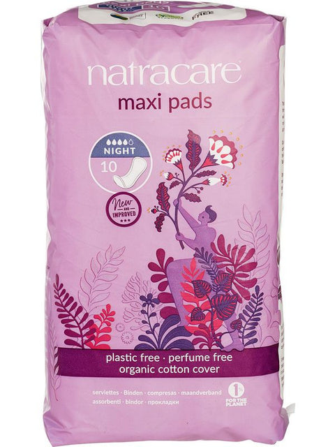 NATRACARE Serviettes maxi night time 10p