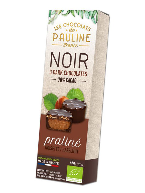 CHOCPAUL Bouchée praliné noiset noir 45g