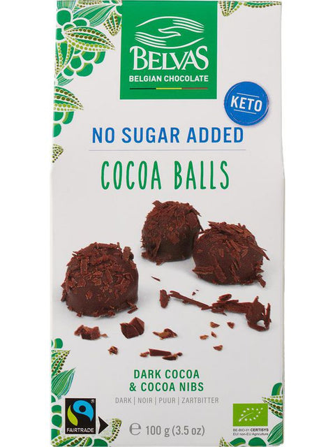 BELVAS Cocoa balls dark cocoa nibs 100g