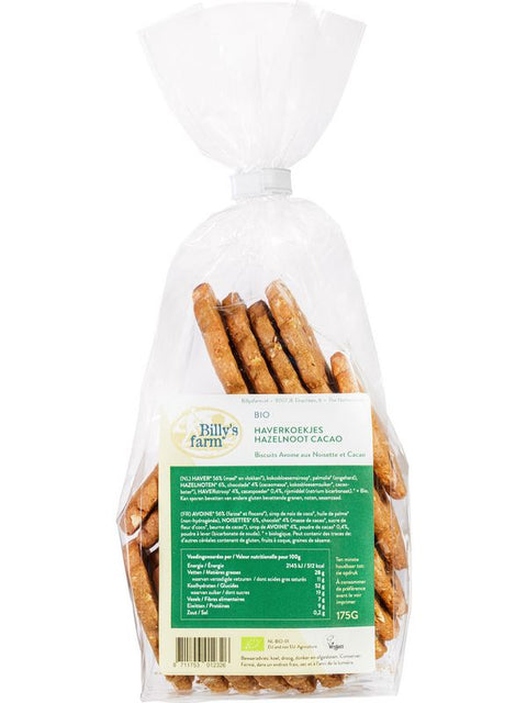 BILLY'S Biscuit avoine noiset cacao 175g