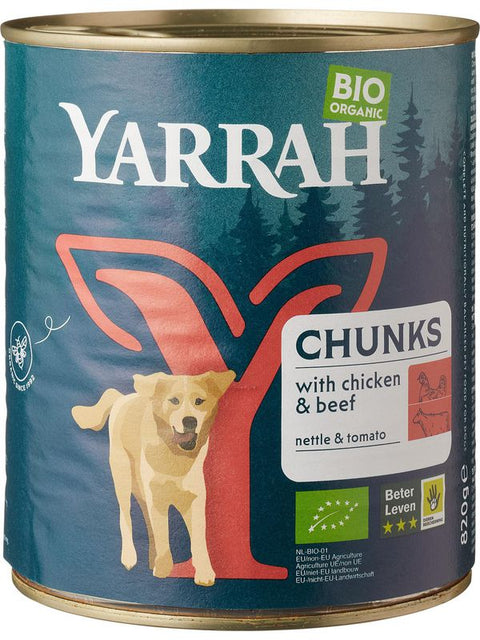 YARRAH Chien- morceaux boeuf poulet 820g