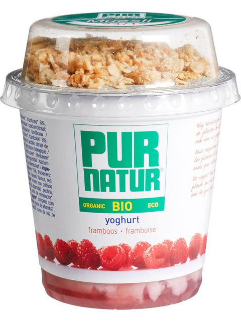 PURNAT Yaourt snack framboise/muesli160g