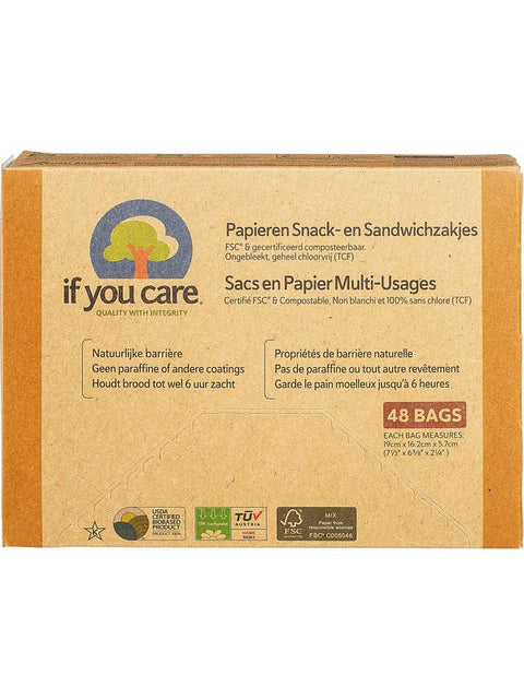 IfYouCare Sacs à tartine en papier 48pcs