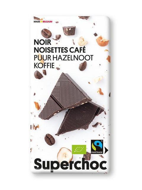 SUPERCHOC Chocolat noir noiset. café 70g