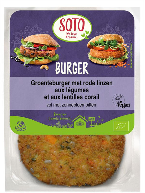 SOTO Burger légumes lentilles corail160g