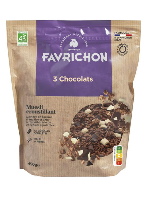 FAVRICHON Muesli crousti 3 choco 450g