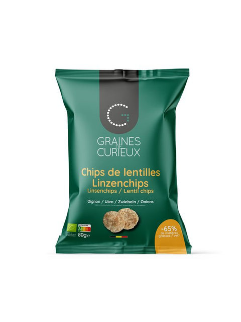 GRAINESCURIEUX Chips lentille oignon 80g