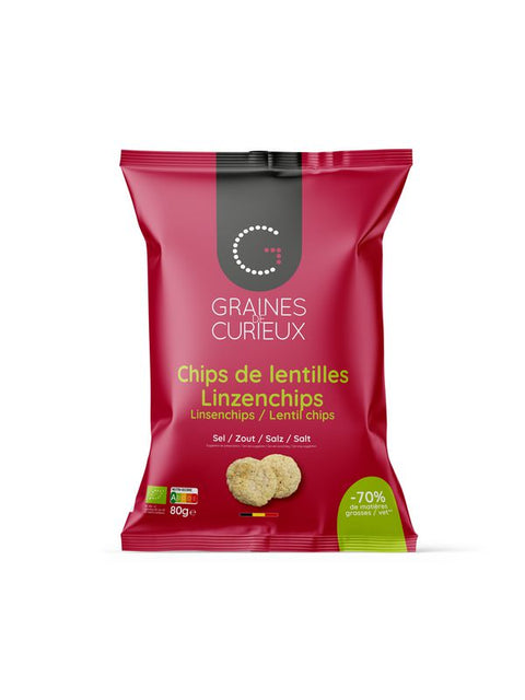 GRAINES CURIEUX Chips lentilles sel 80g
