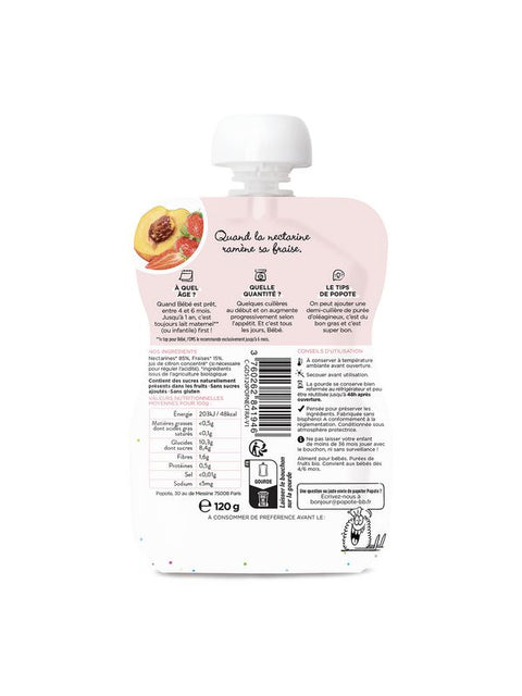 POPOTE Gourde nectarine fraise 120g
