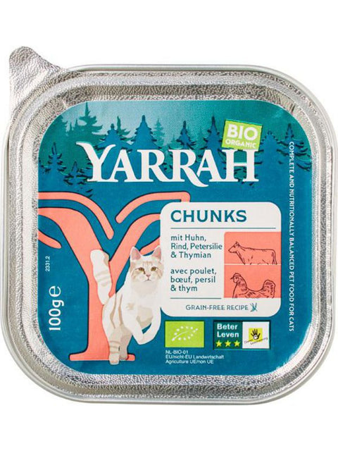 YARRAH Chat bouchées boeuf 100g