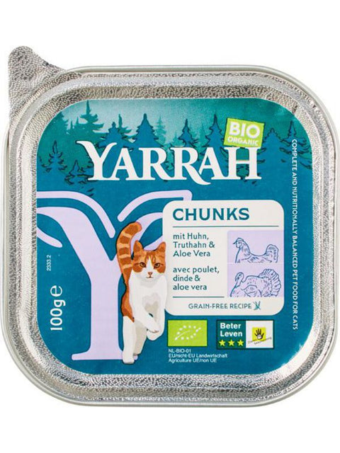 YARRAH Chat bouchées poulet dinde 100g