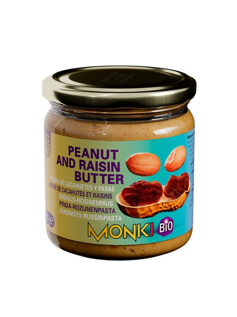 MONKI Crème de cacahuètes raisin 330g