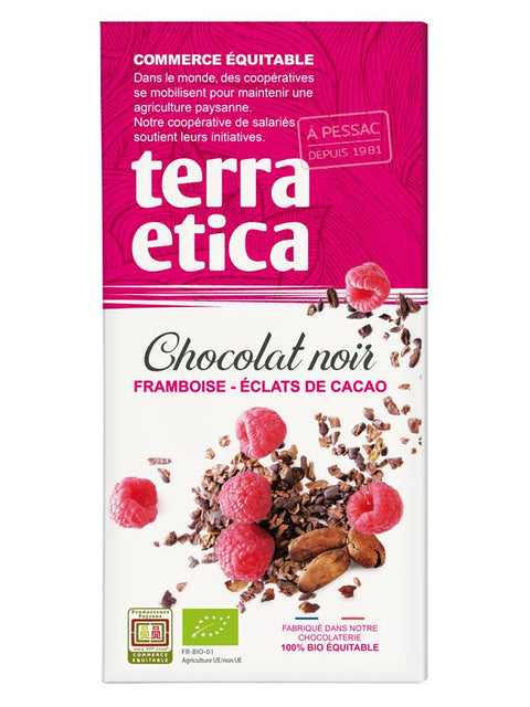 TERRA ETICA Choco noir 65% framboise100g