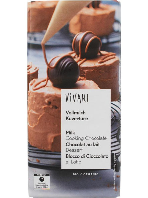 VIVANI Chocolat lait couverture 150g