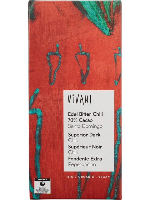 VIVANI Noir supérieur 70% chili 80g