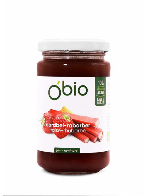 O'BIO Confiture rhubarbe fraise 250g