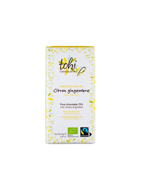 TOHI Chocolat noir 72% citron-gingembre