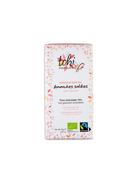 TOHI Chocolat noir 72% amandes salees 70