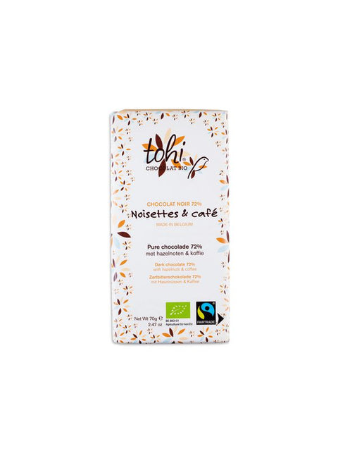 TOHI Chocolat noir 72% noiset.-café 70g