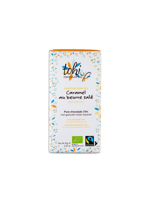 TOHI Choc noir caramel beurre sale 70g