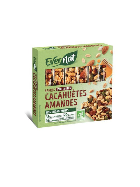 EVERNAT Barres cacahuètes amandes 75g