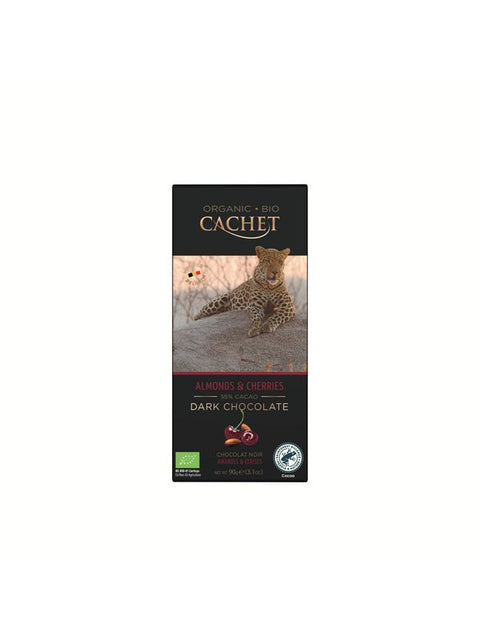 CACHET Chocolat noir cerise/amande 90g
