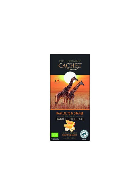 CACHET Chocolat noir orange/noisett 90g