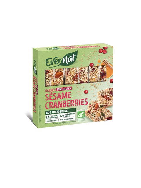 EVERNAT Barre sésame cranberries 75g