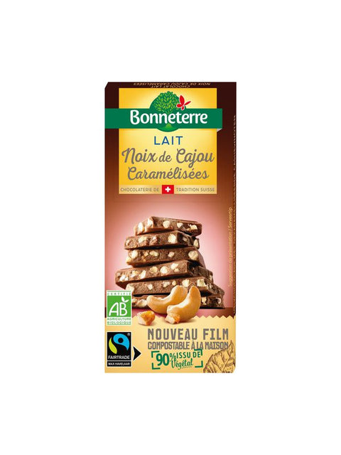 BONNETERRE Chocolat lait noixdecajou 85g