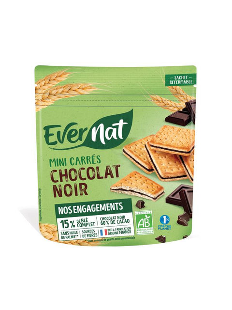 EVERNAT Mini carrés chocolat noir 180g