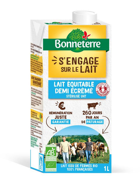 BONNETERRE Lait demi écrémé 1L UHT