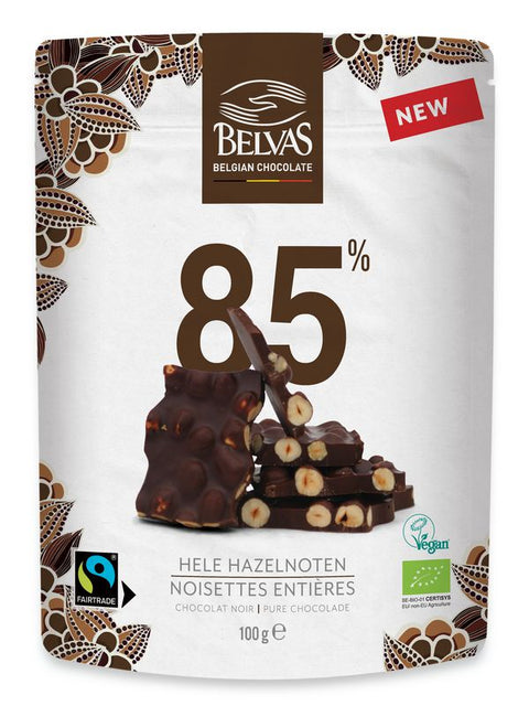 BELVAS Thins noir 85% noisettes 100g