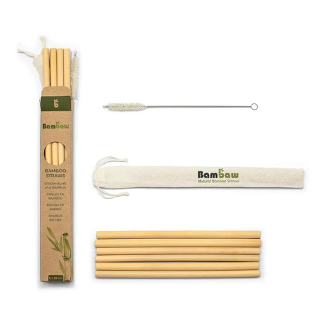 BAMBAW Pailles en bambou 22 cm 6pack